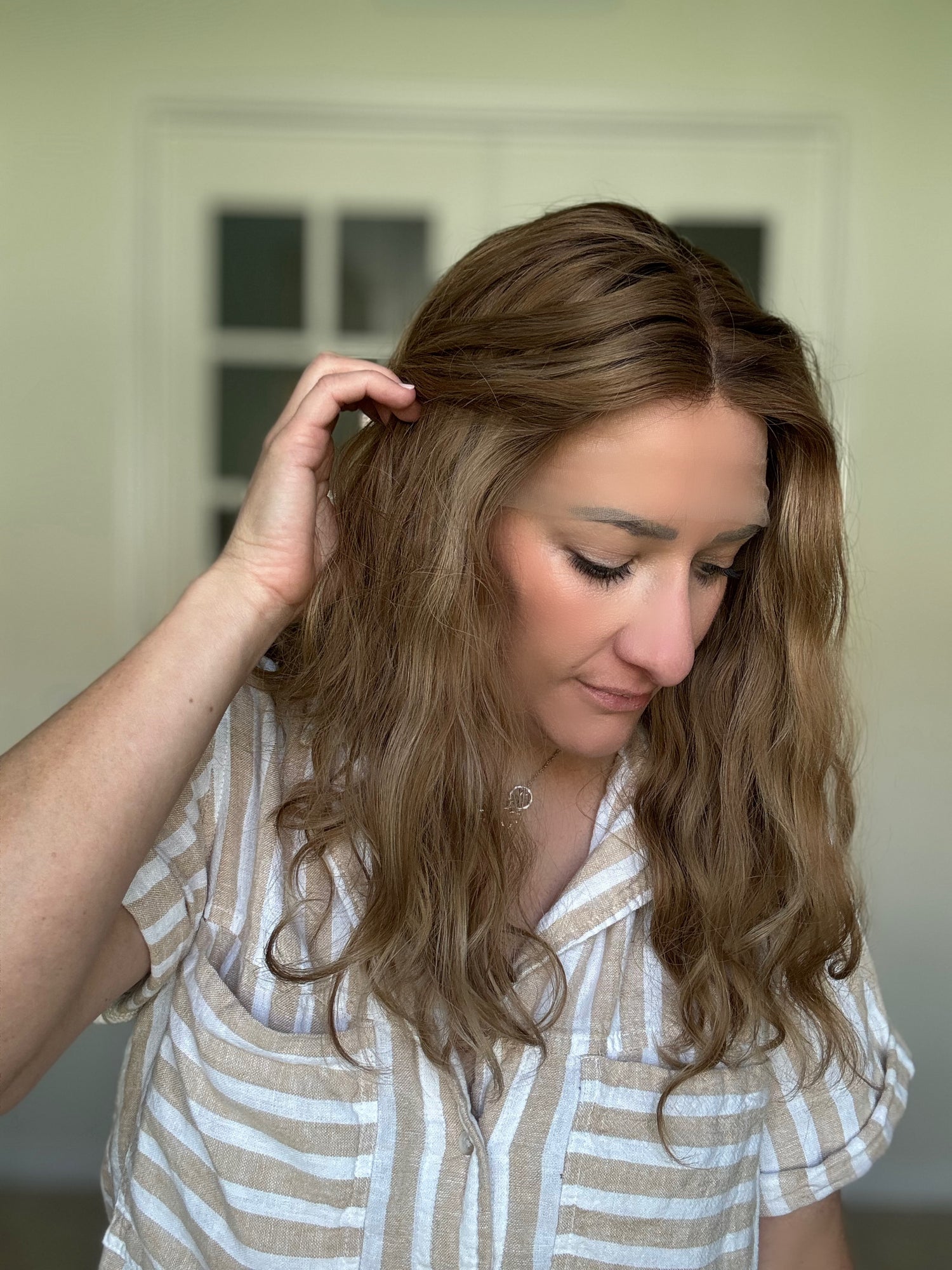 &quot;Marina&quot;  + Rooting Wavy Lace Top Wig (M)